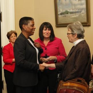 Ursula Burns meets with Senator Loni Hancock and new Executive Director of California Commission on the Status of Women and Girls, Rebecca Blanton (far right).