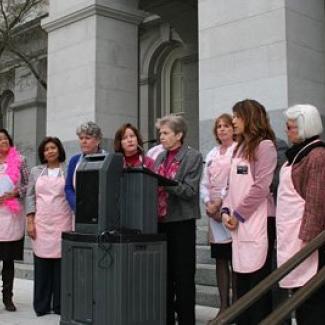 Responding to a virtual elimination of Every Woman Counts (a program to give low-income women mammograms) - Legislators rallied in support of EWC by holding a bake sale.