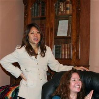 Assemblymember Fiona Ma and Senator Gloria Romero cheer on as Rep. Nancy Pelosi became the first woman Speaker of the House