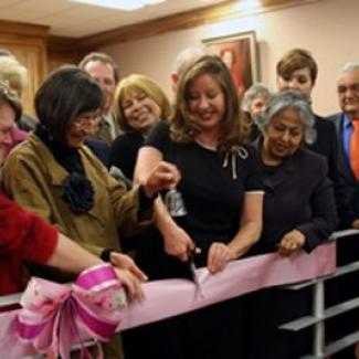 Left to Right - Retired Senator Sheila Kuehl, Retired Assemblymember Patty Berg, Retired Senator Gloria Romero, Deceased Senator Jenny Oropeza, Current Senator Gloria Negrete McLeod, Retired Assemblymember Nicole Parra all cut the ribbon on the Senator Rose Ann Vuich Hearing Room in the State Capitol.  Senator Vuich was the first woman Senator and now Room 2040 is the only room in the State Capitol named for a woman.